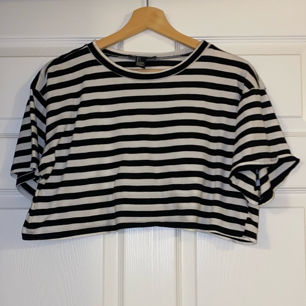 Striped Forever 21 Crop Top